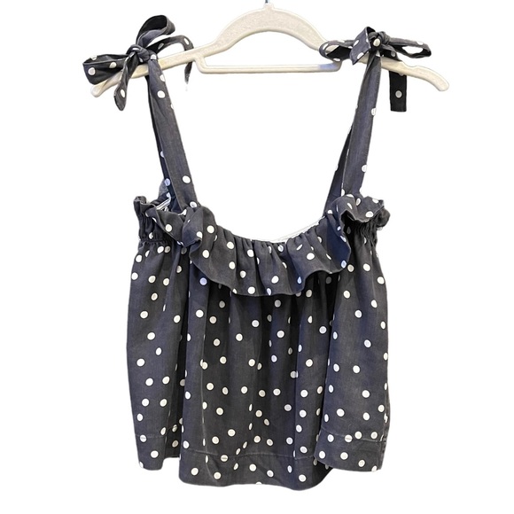 DL1961 Premium Denim’Dennet’ Tie-Straps Polka-Dot Cropped Tank | Size S - Picture 6 of 10